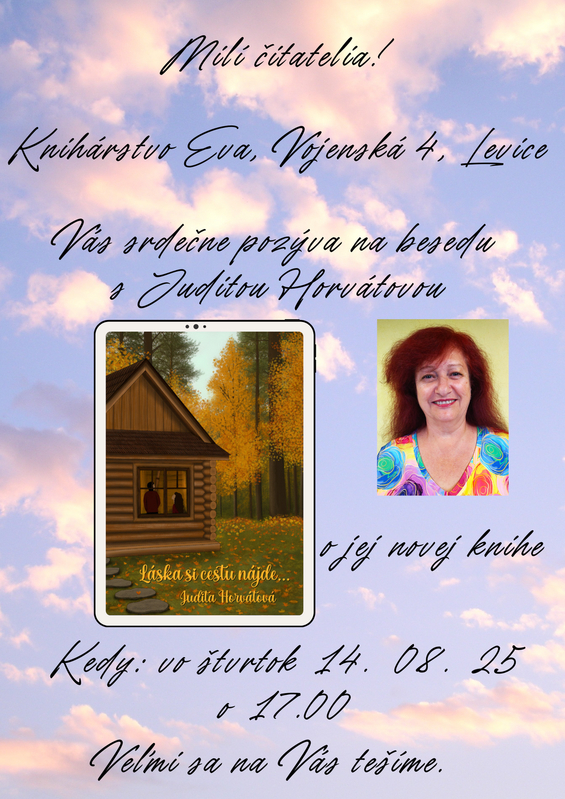 Beseda s Juditou Horvátovou v Knihárstve Eva!
