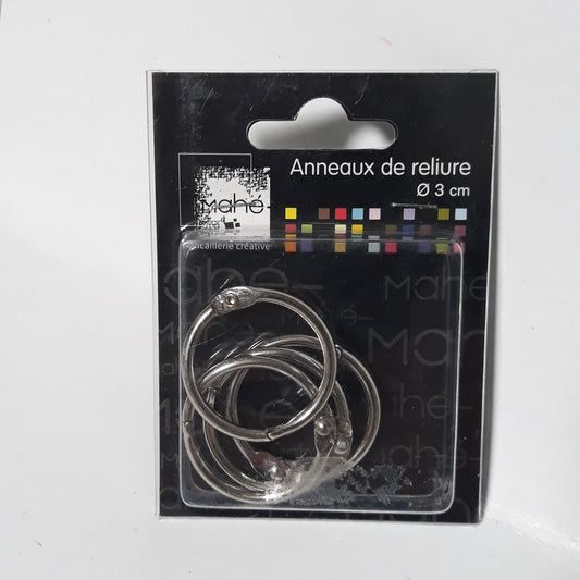 Sada 4 ks kovových spájacích krúžkov