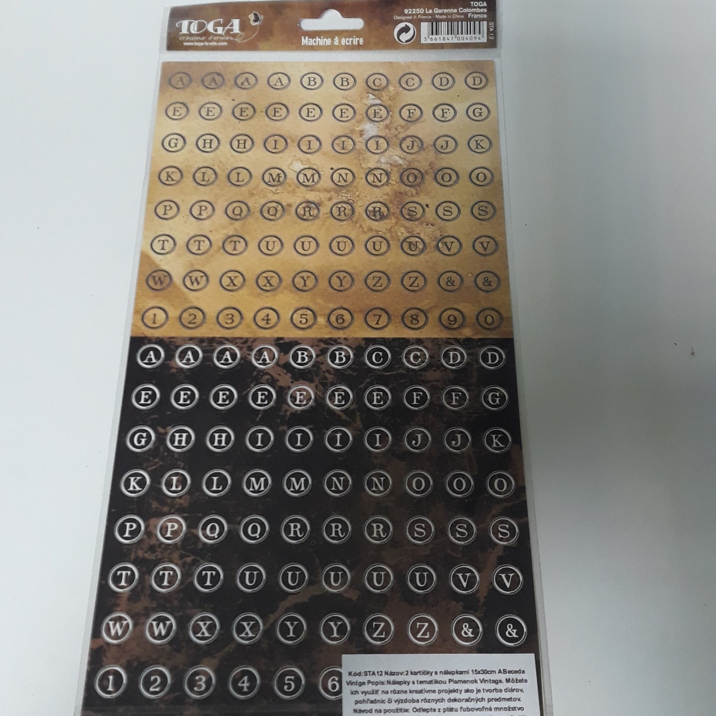 2 kartičky s nálepkami