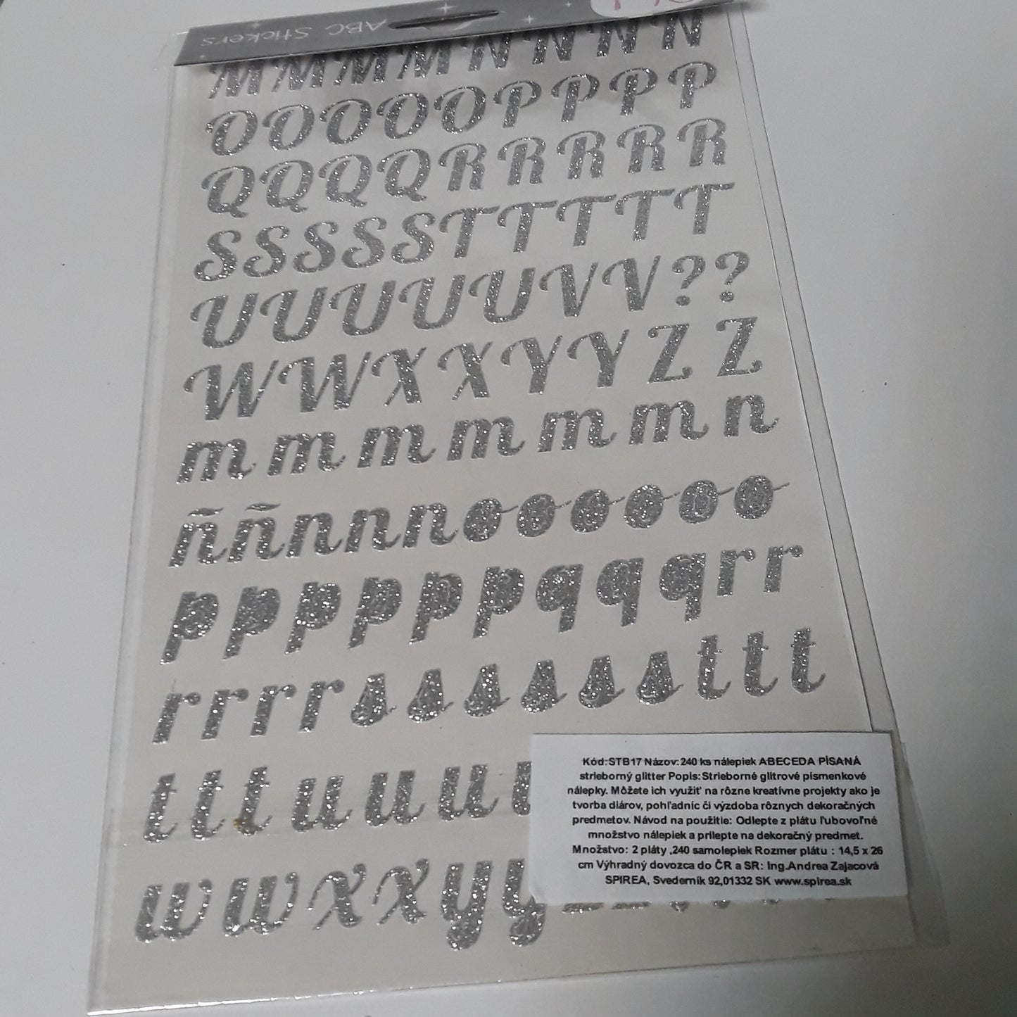Abeceda písaná strieborná