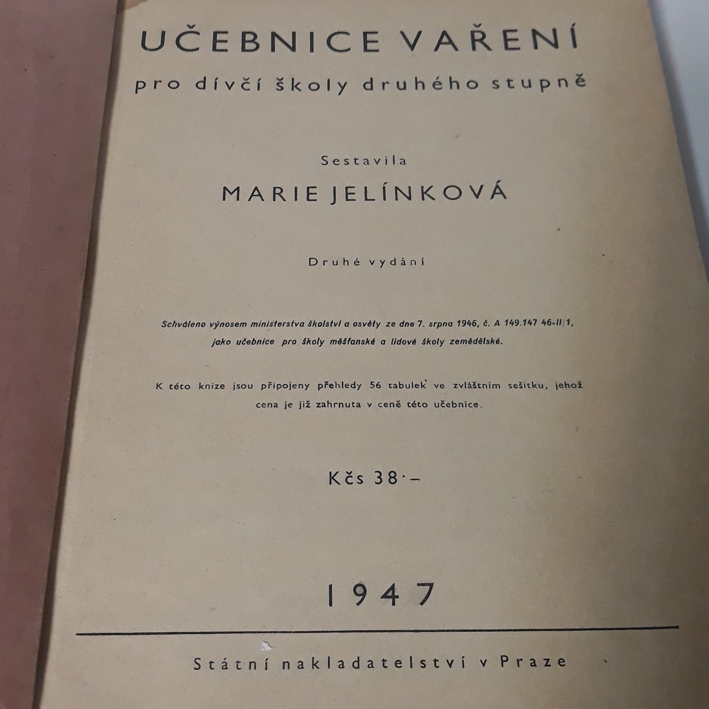 Učebnice vaření pro dívčí školy druhého stupně
