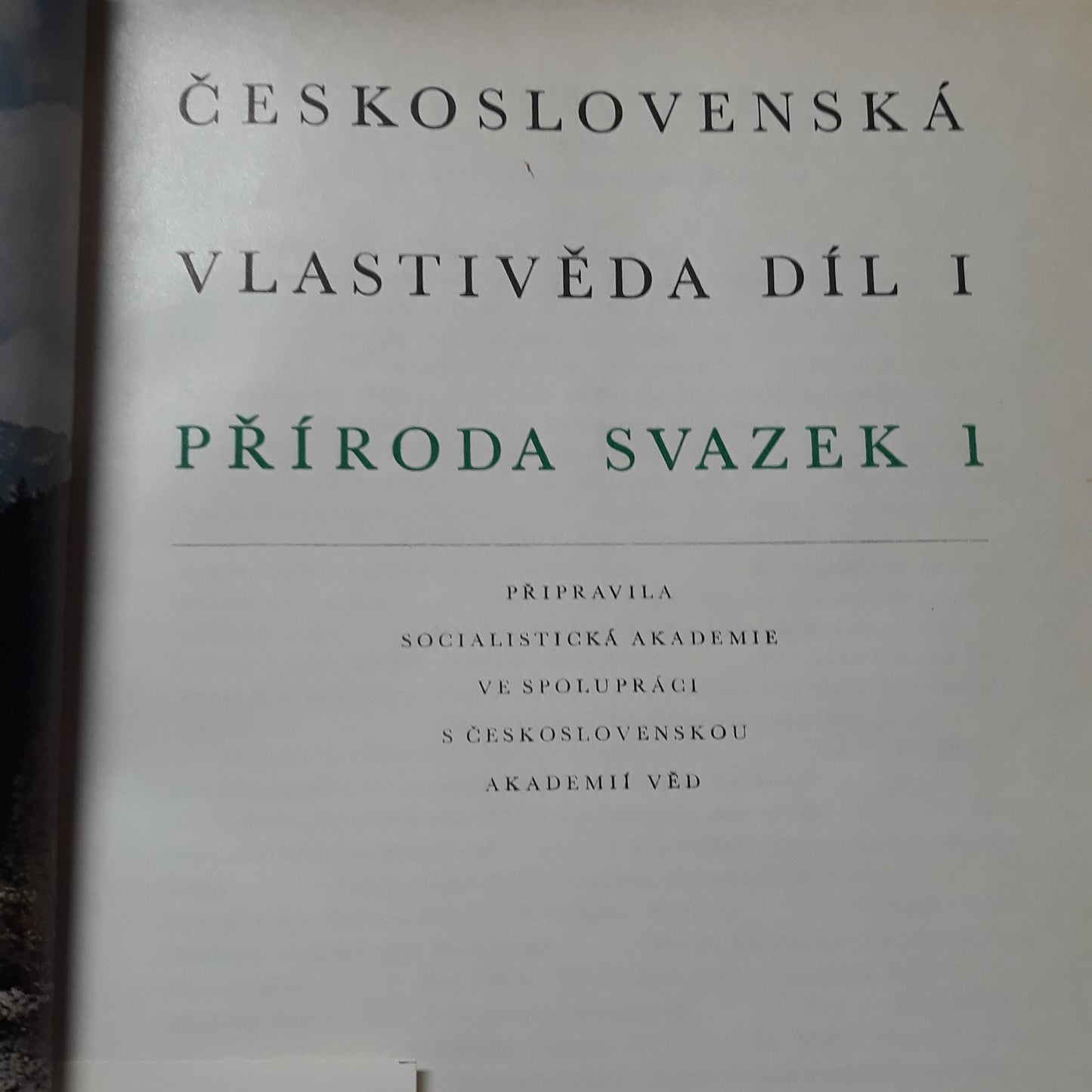 Československá vlastivěda I. Příroda....Geologie