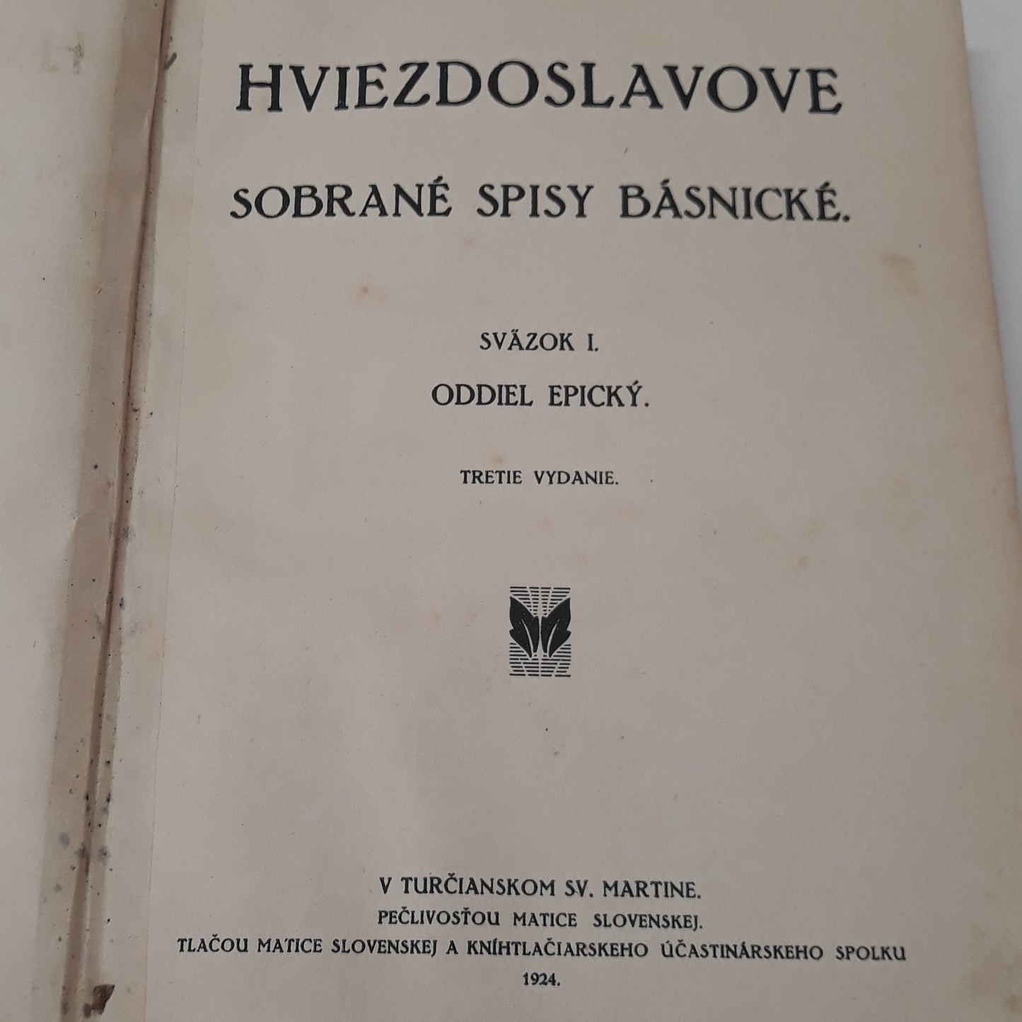 Hviezdoslavove sobrané spisy básnické zv.1