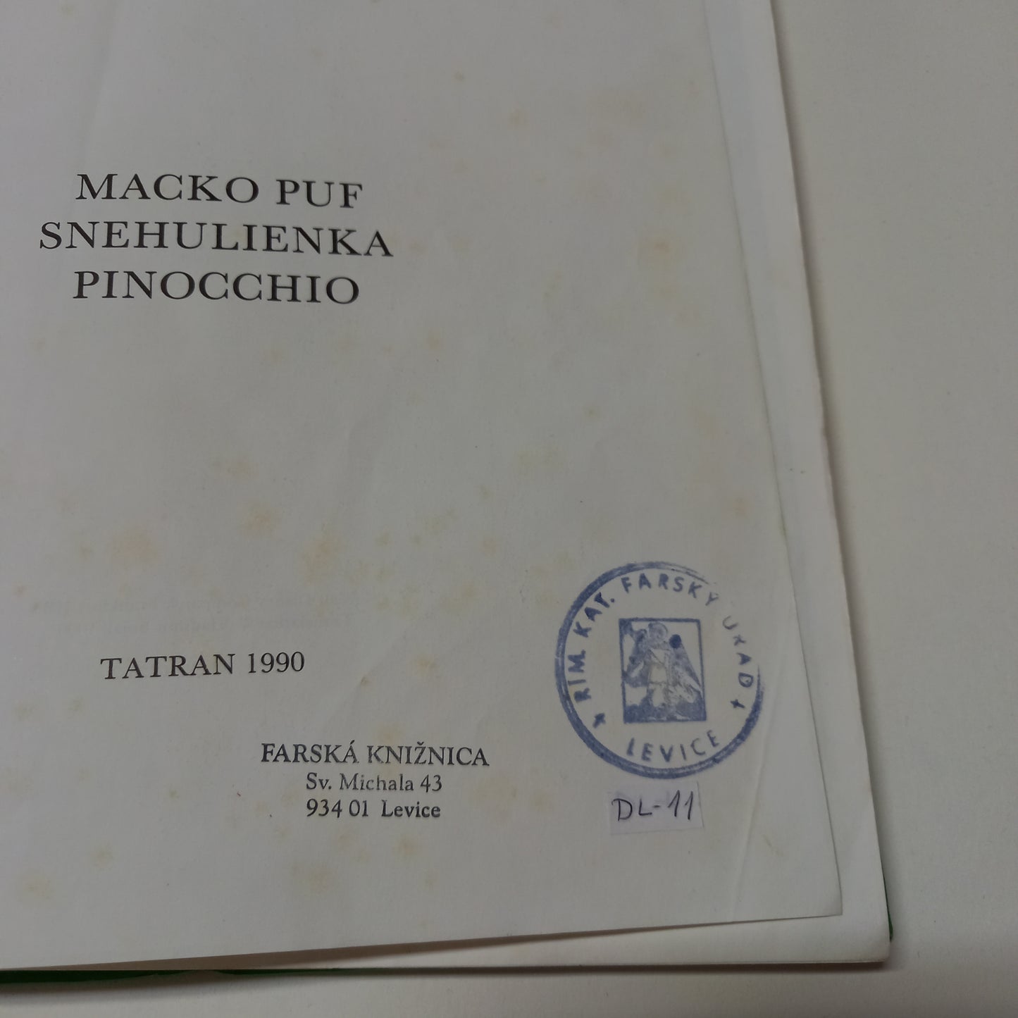 Macko Puf, Snehulienka, Pinocchio