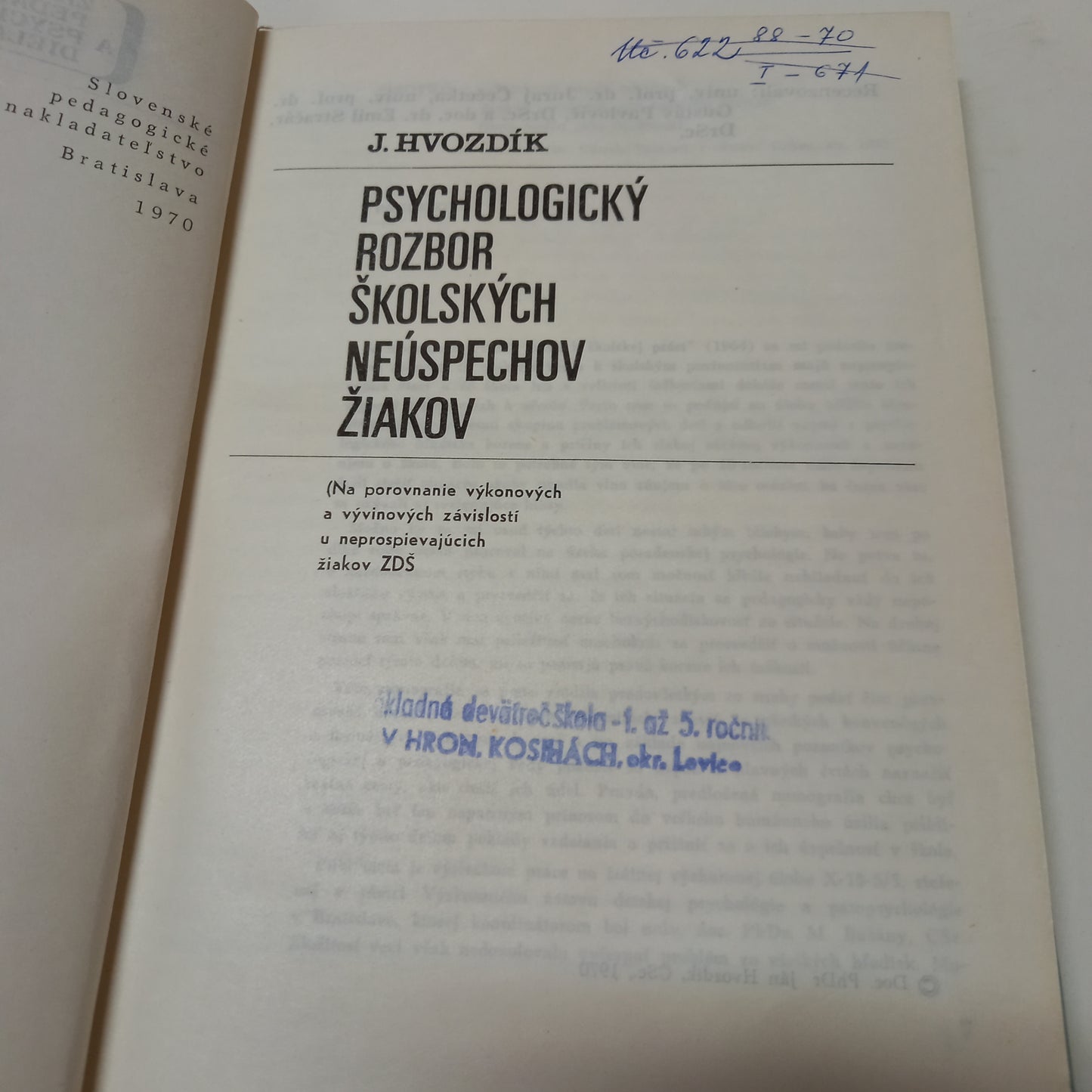 Psychologický rozbor školských neúspechov žiakov