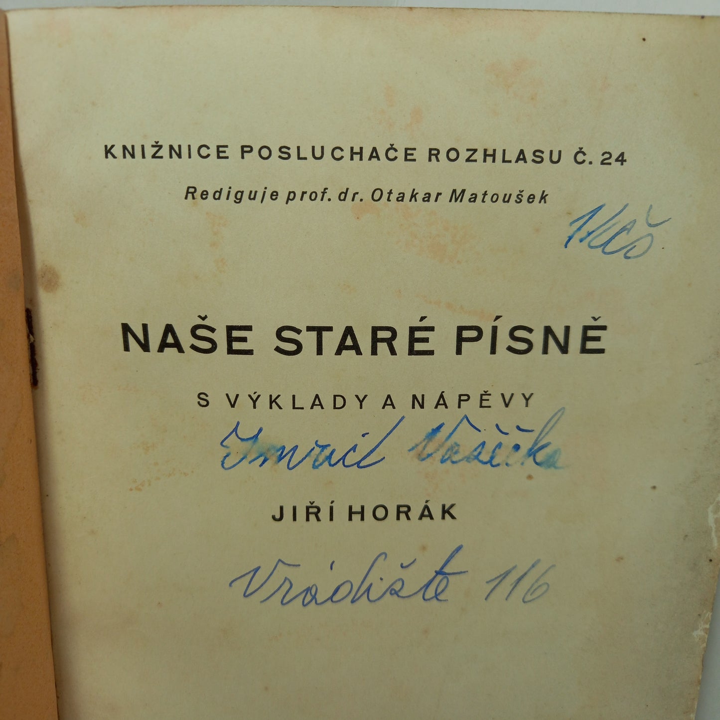 Naše staré písně s výklady a nápěvy
