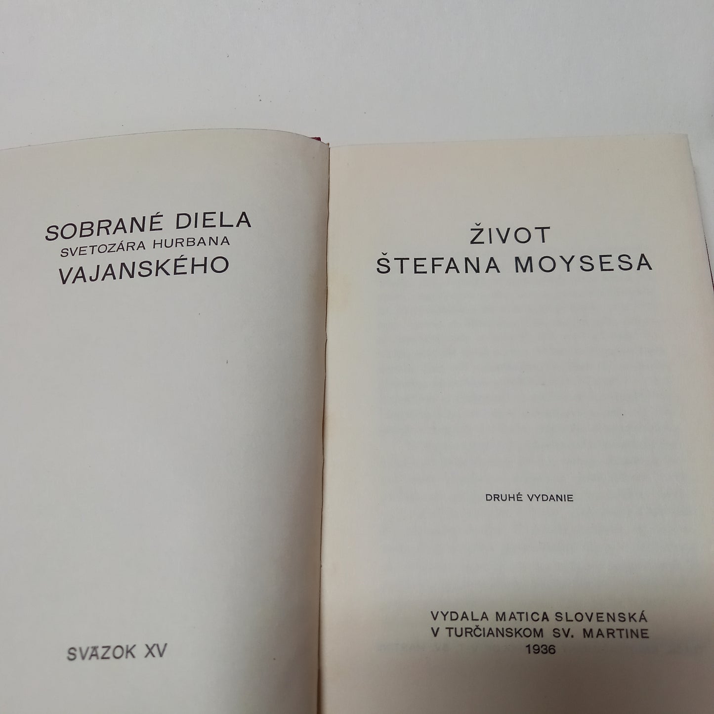Sobrané diela S. H. Vajanského XV - Život Štefana Moysesa