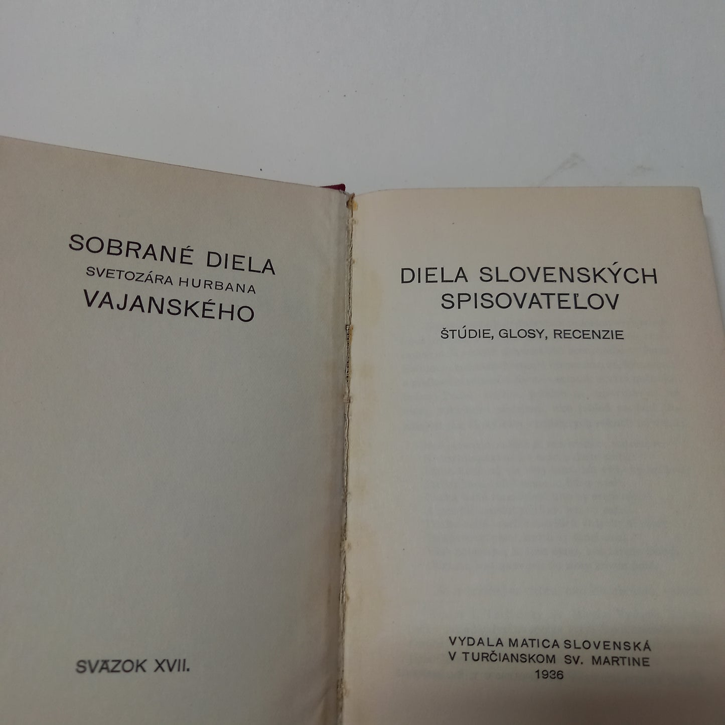 Sobrané diela S. H. Vajanského XVII - Diela slovenských spisovateľov