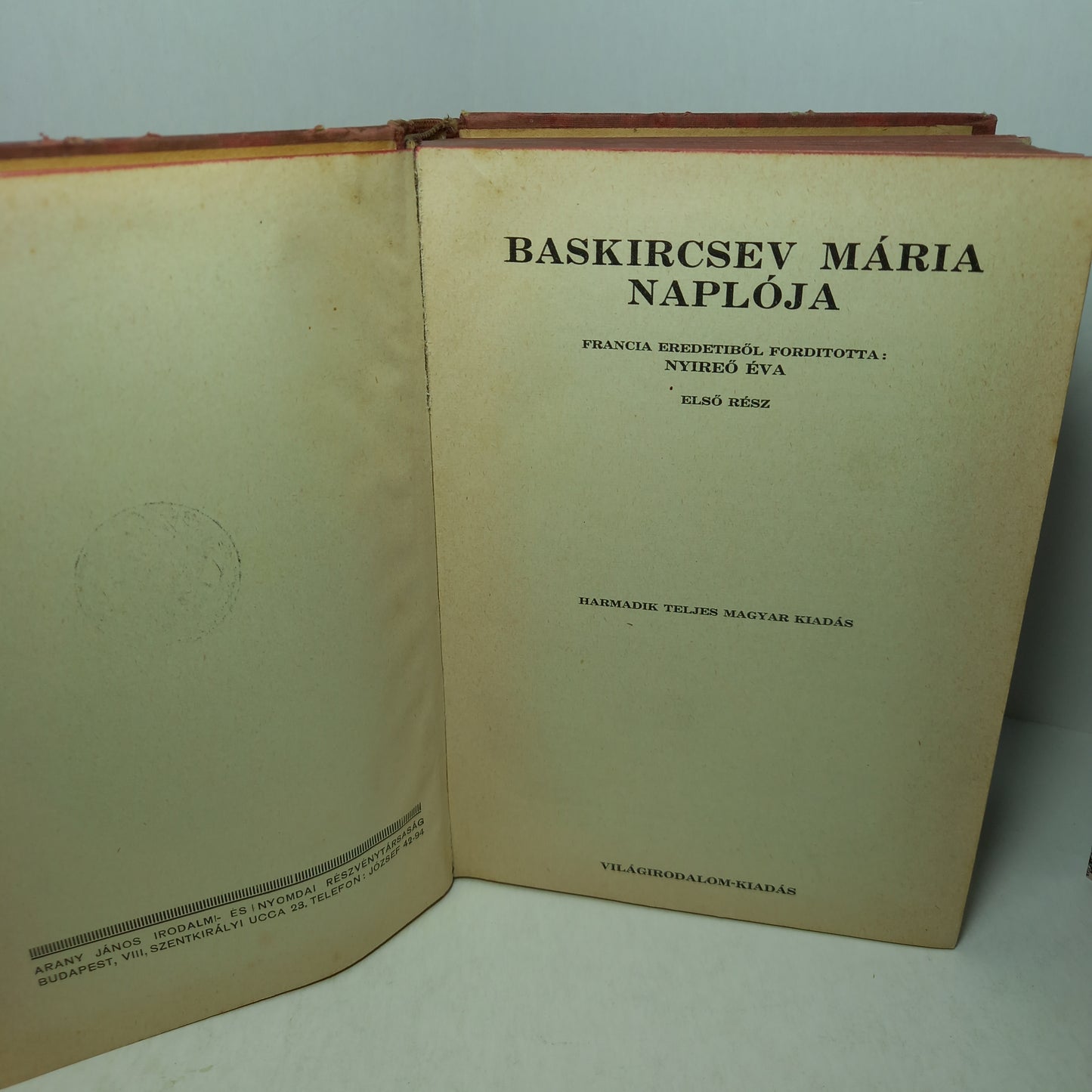 Baskircsev Mária Naplója I a II