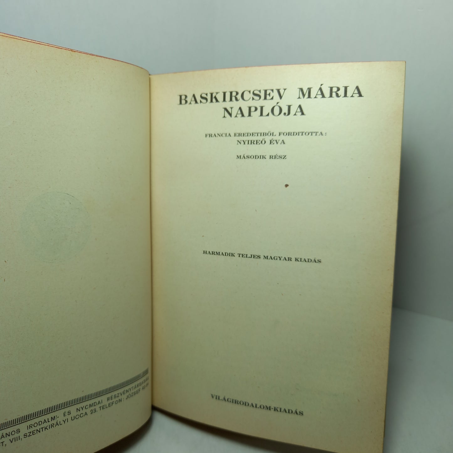 Baskircsev Mária Naplója I a II