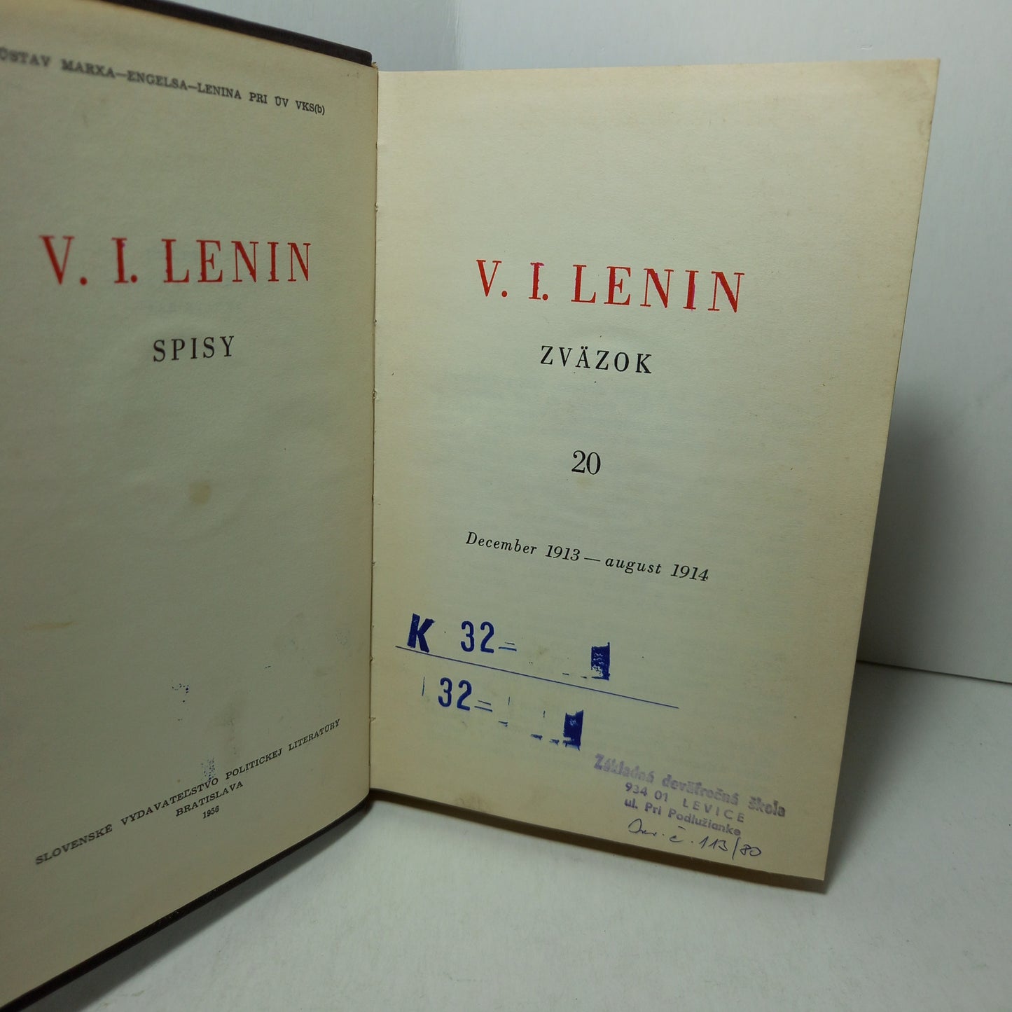Spisy V. I. Lenin 20
