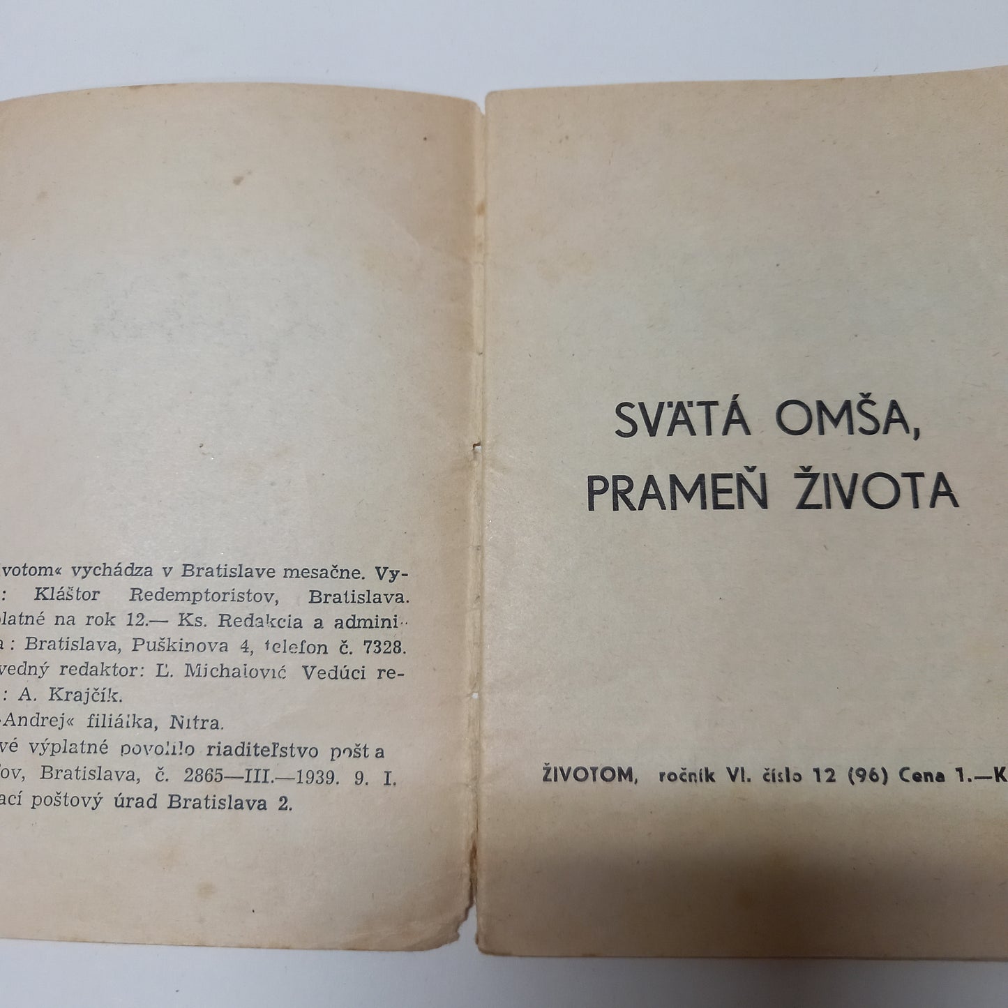 Svätá omša, prameň života