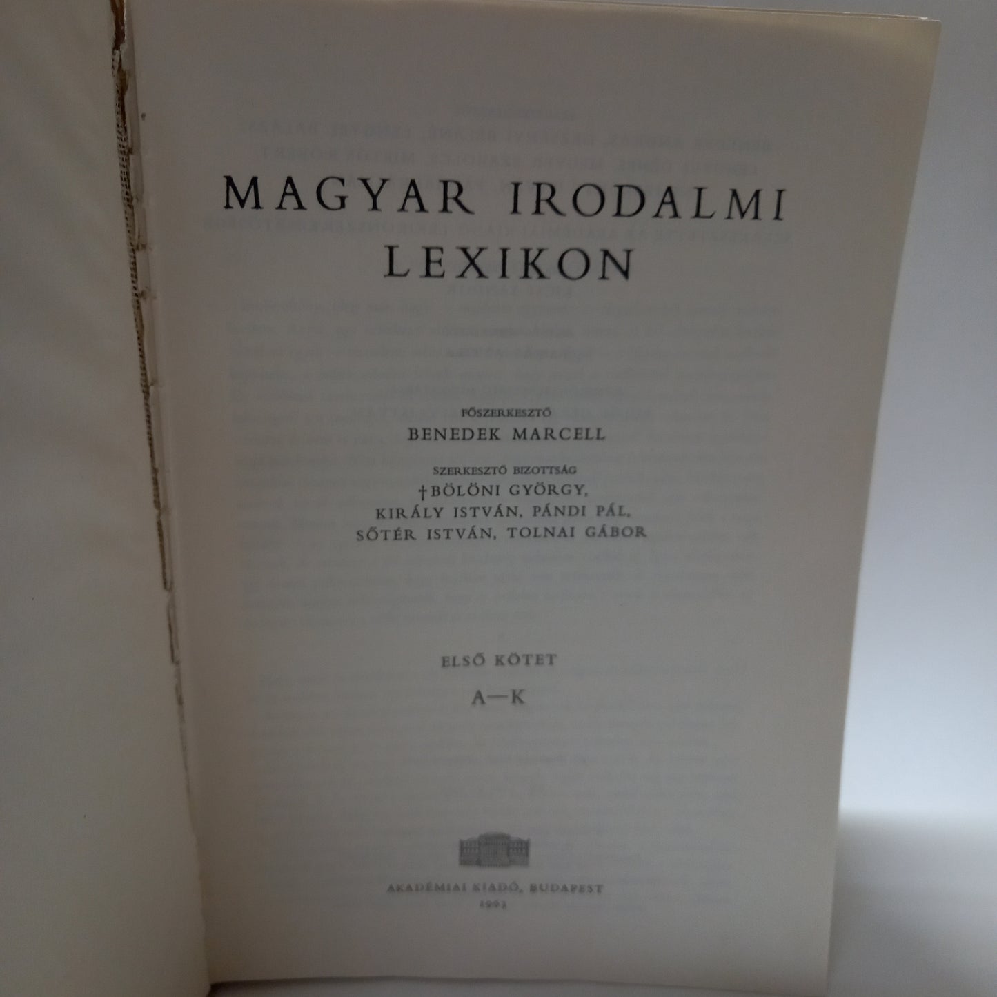 Magyar irodalmi lexikon A-K