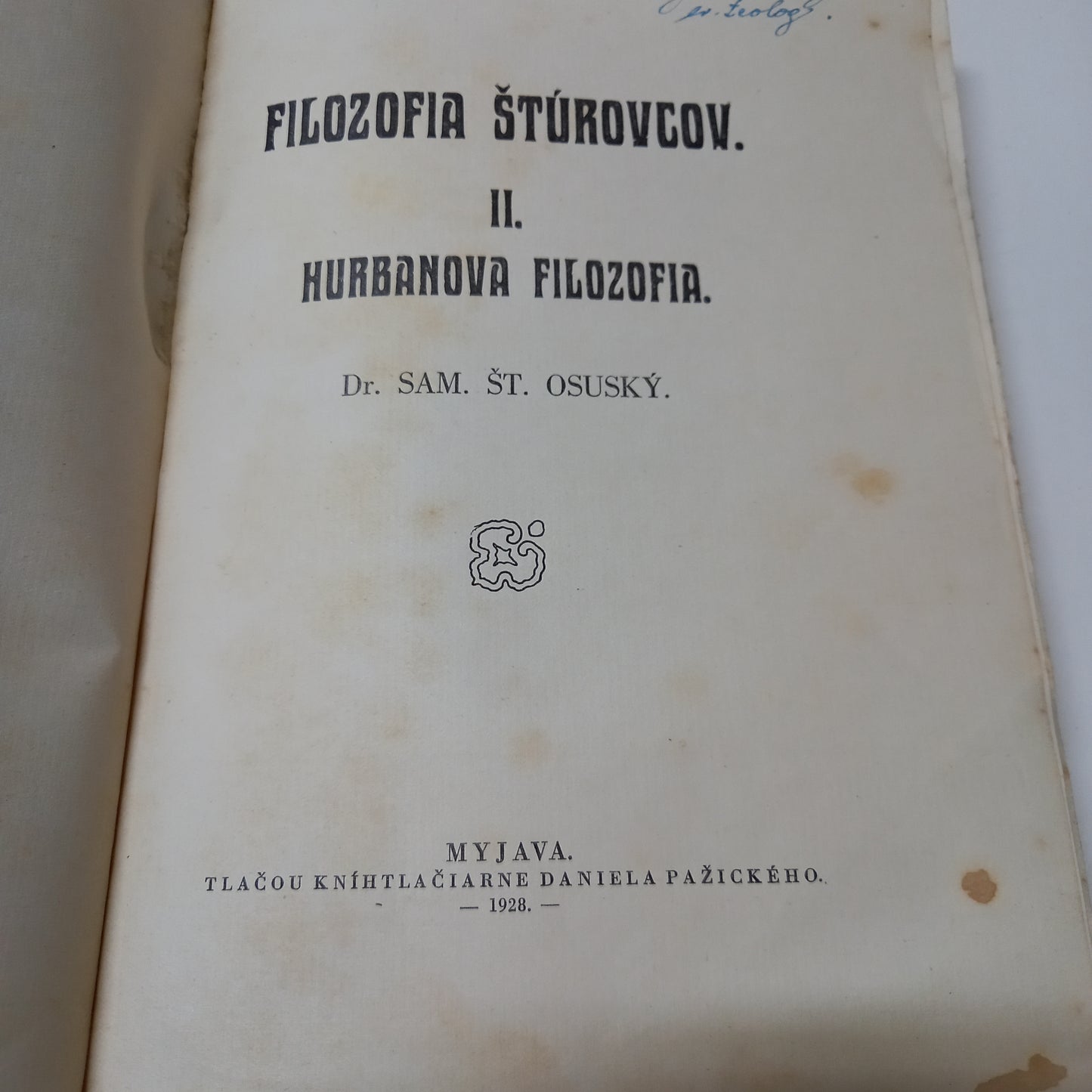 Filozofia štúrovcov II. Hurbanova filozofia
