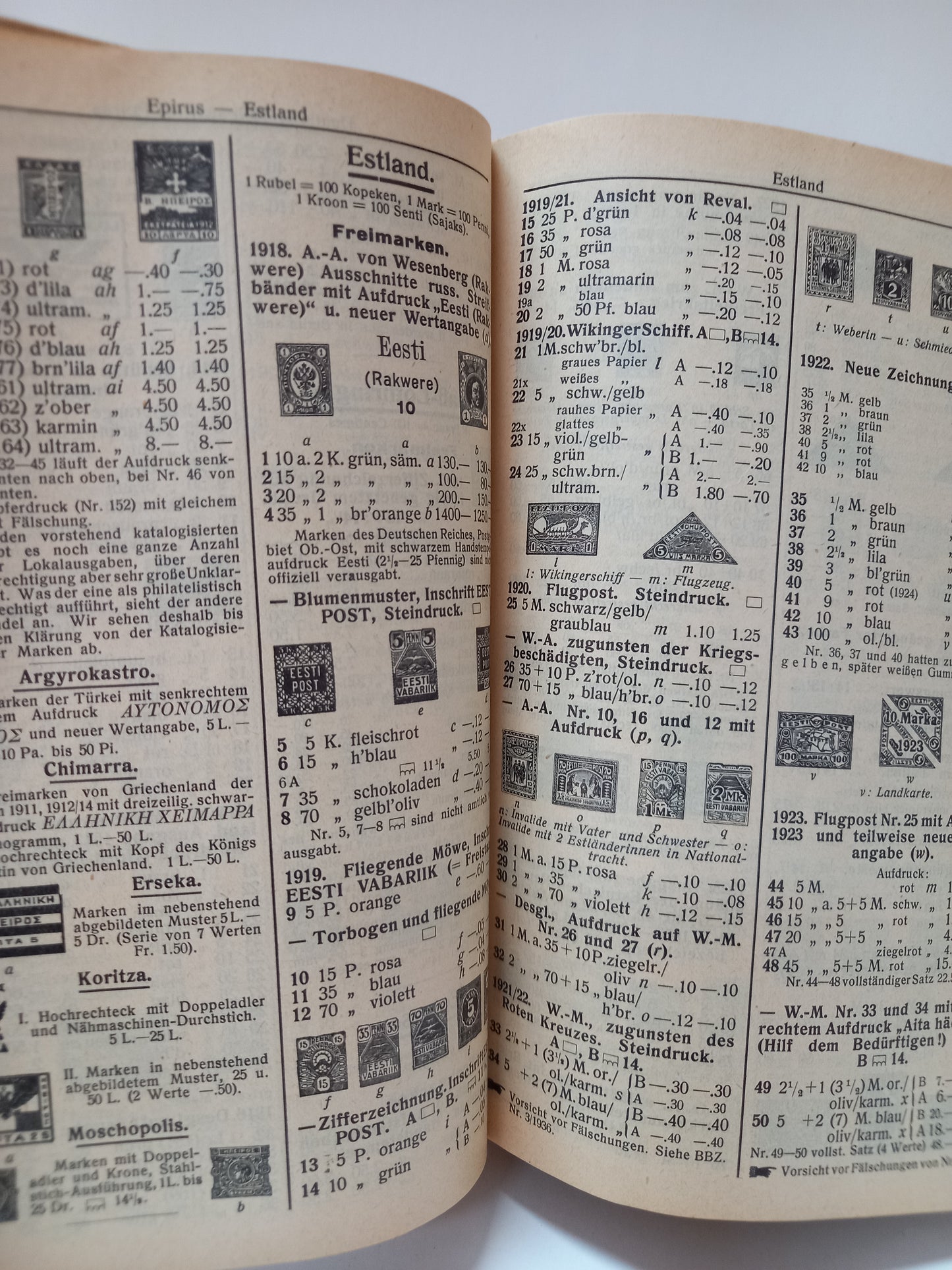 Briefmarken-katalog Zumstein 1942
