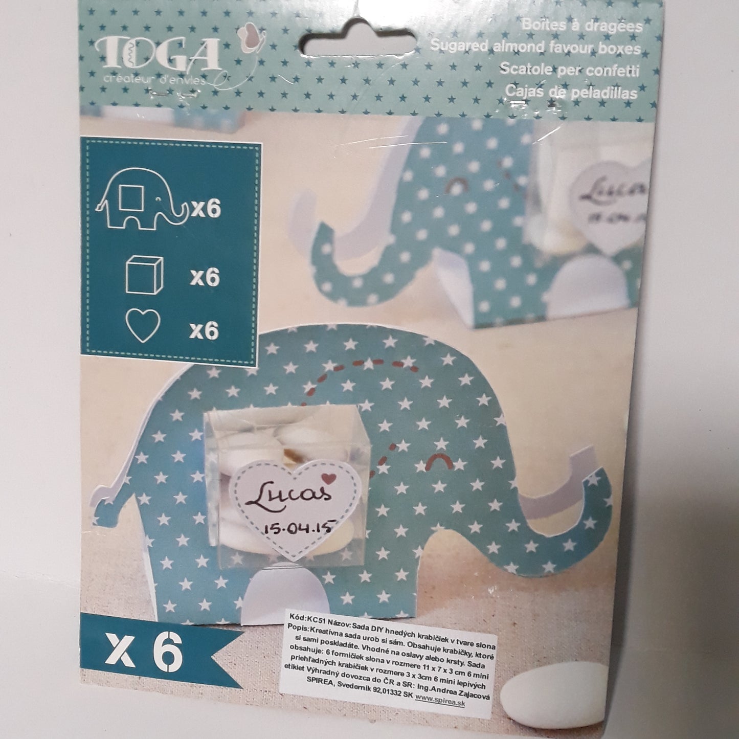 Sada DIY krabičiek v tvare slona