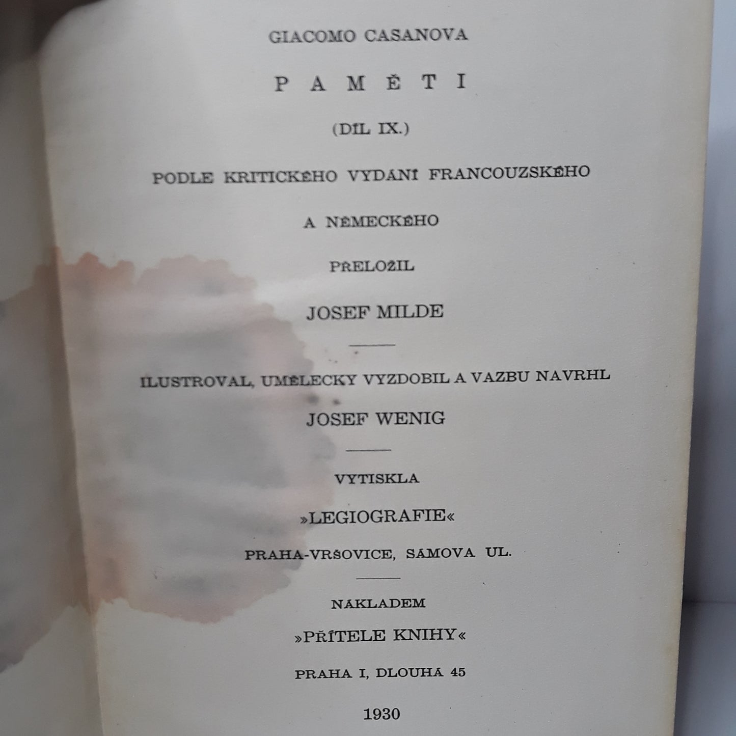 Paměti Giacoma Casanovy IX