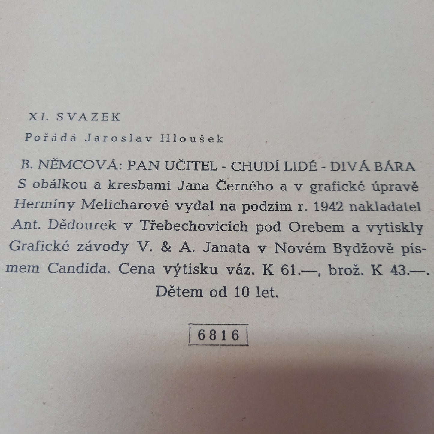 Pan učitel - Chudí lidé - Divá Bára