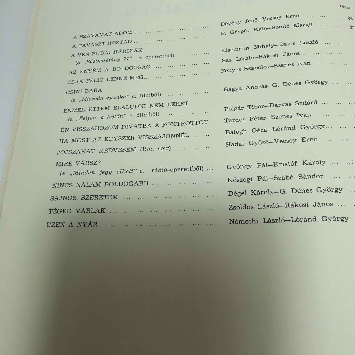 Nyári Táncalbum 1959