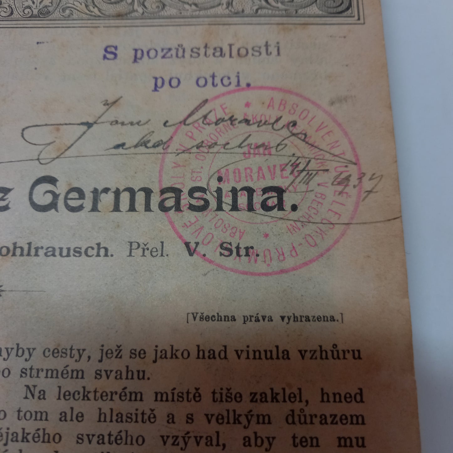 Kapucínka z Germasina- Město Hadleyburk -  Osídla a tenata- Dva tábory - Tajemství jednej noci - Kletba
