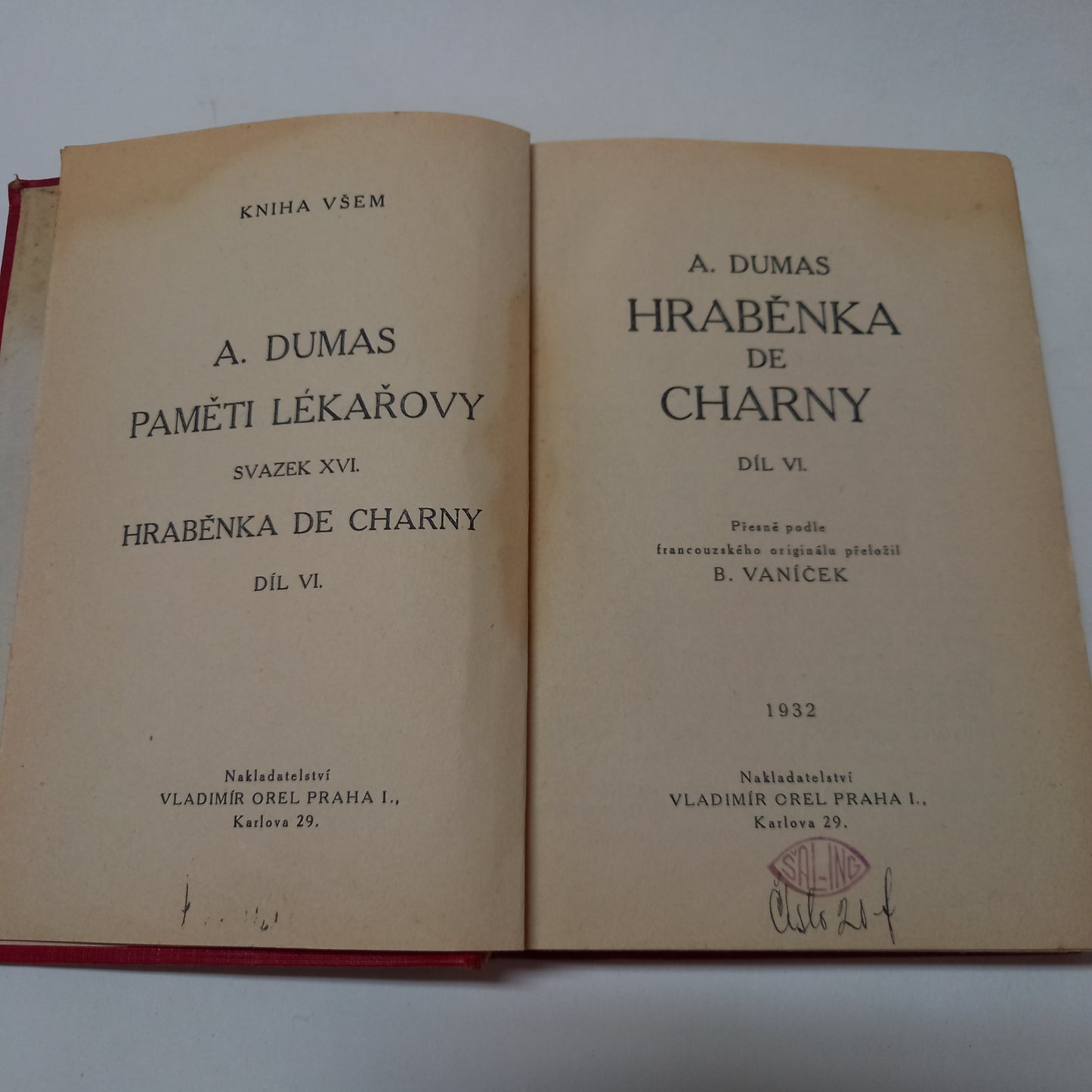 Paměti lékařovy XVI                     Hraběnka de Charny VI