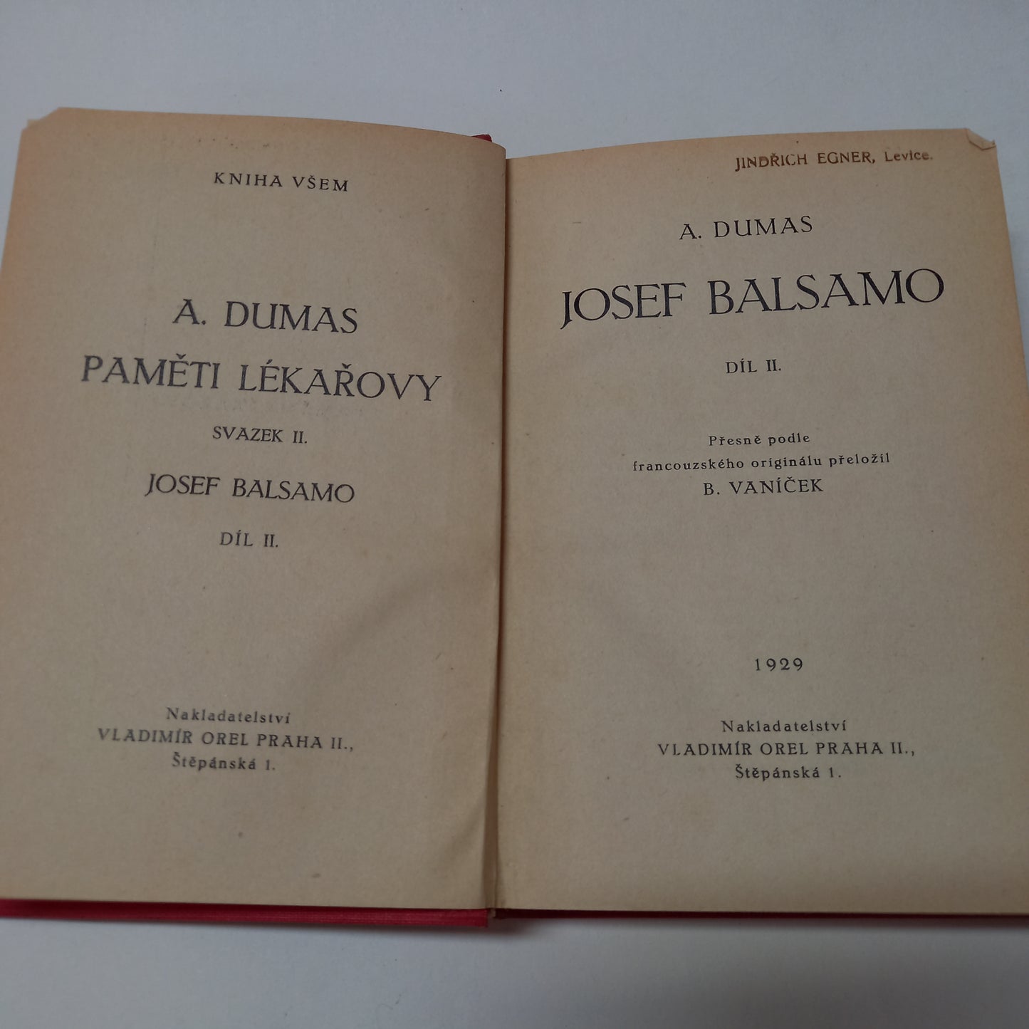 Paměti lékařovy II                          Josef Balsamo II