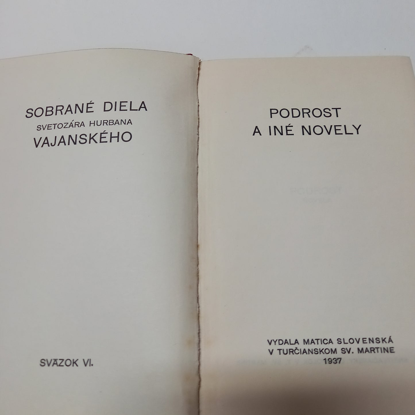 Sobrané diela S. H. Vajanského VI - Podrost a iné novely