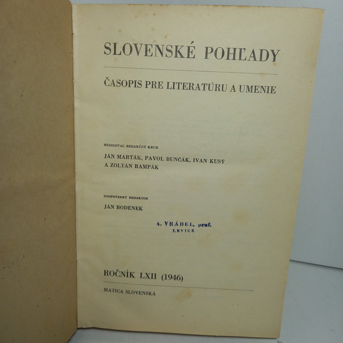 Slovenské pohľady 1946 - kompletný ročník