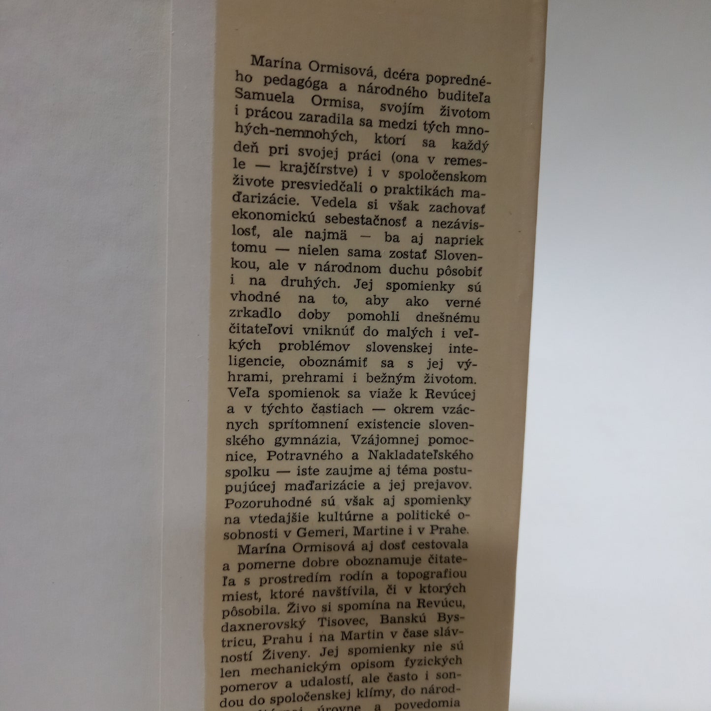 Marína Ormisová spomína