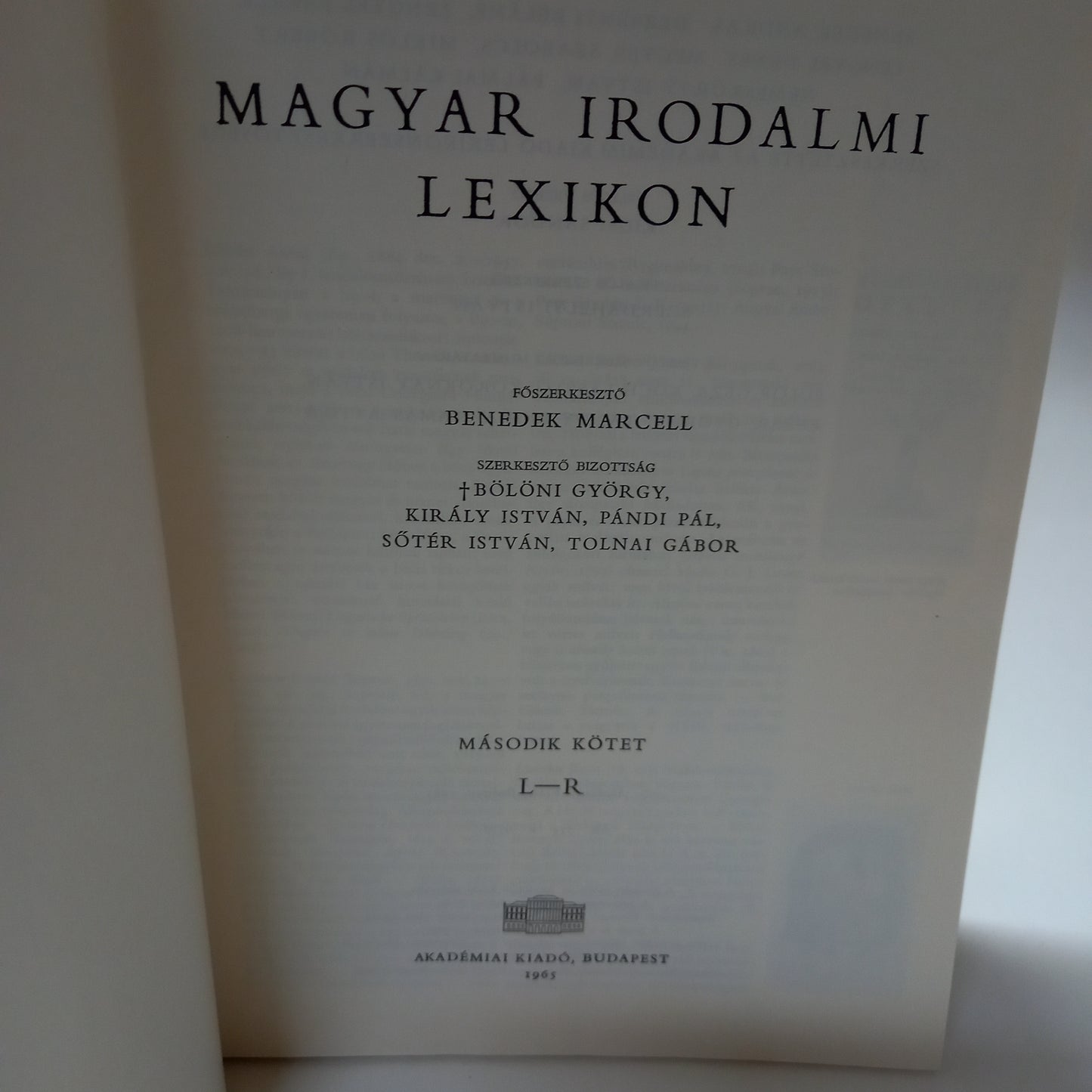 Magyar irodalmi lexikon L-R