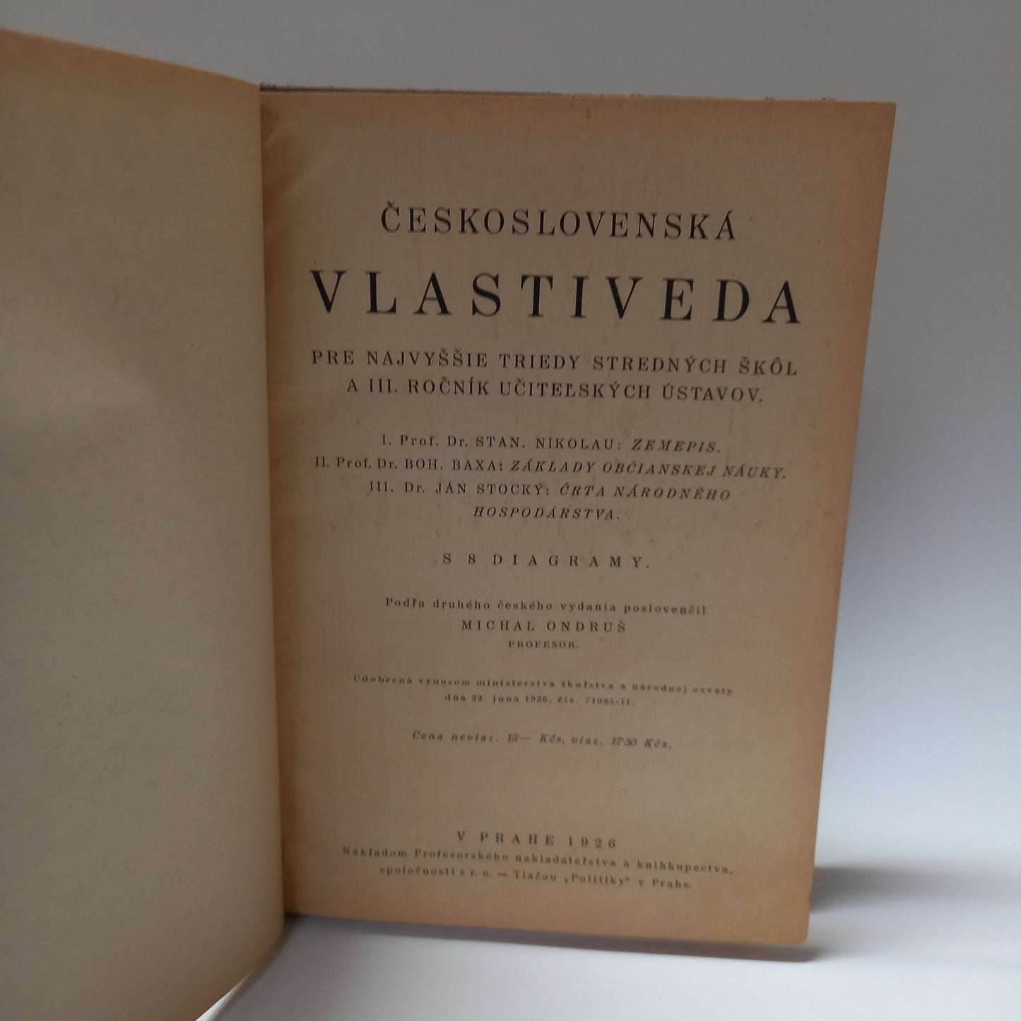 Československá vlastiveda pre najvyššie triedy stredných škôl