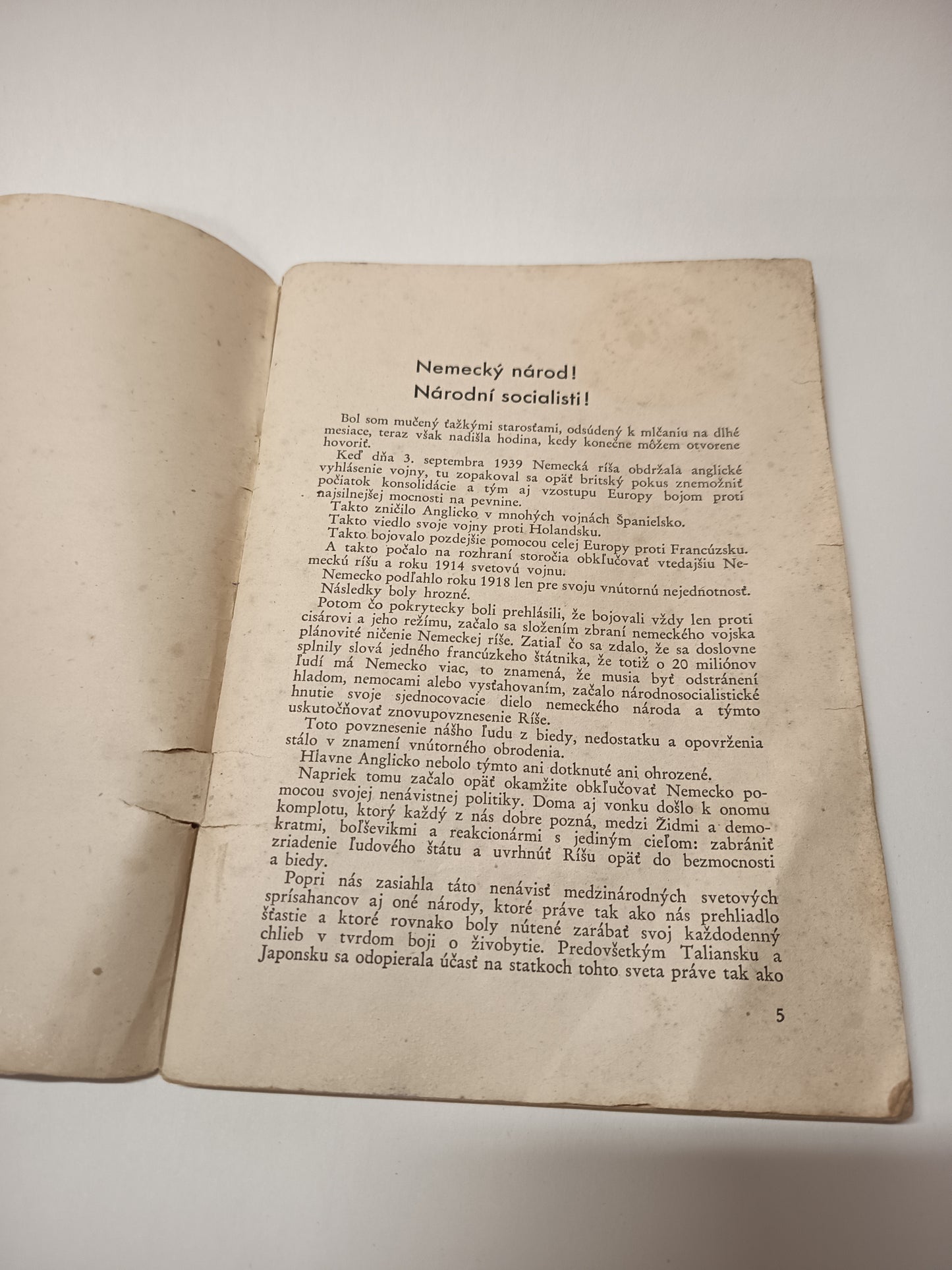 Predvolanie Führera k nemeckému národu a nóta zahraničného úradu sovietskej vláde s prílohami