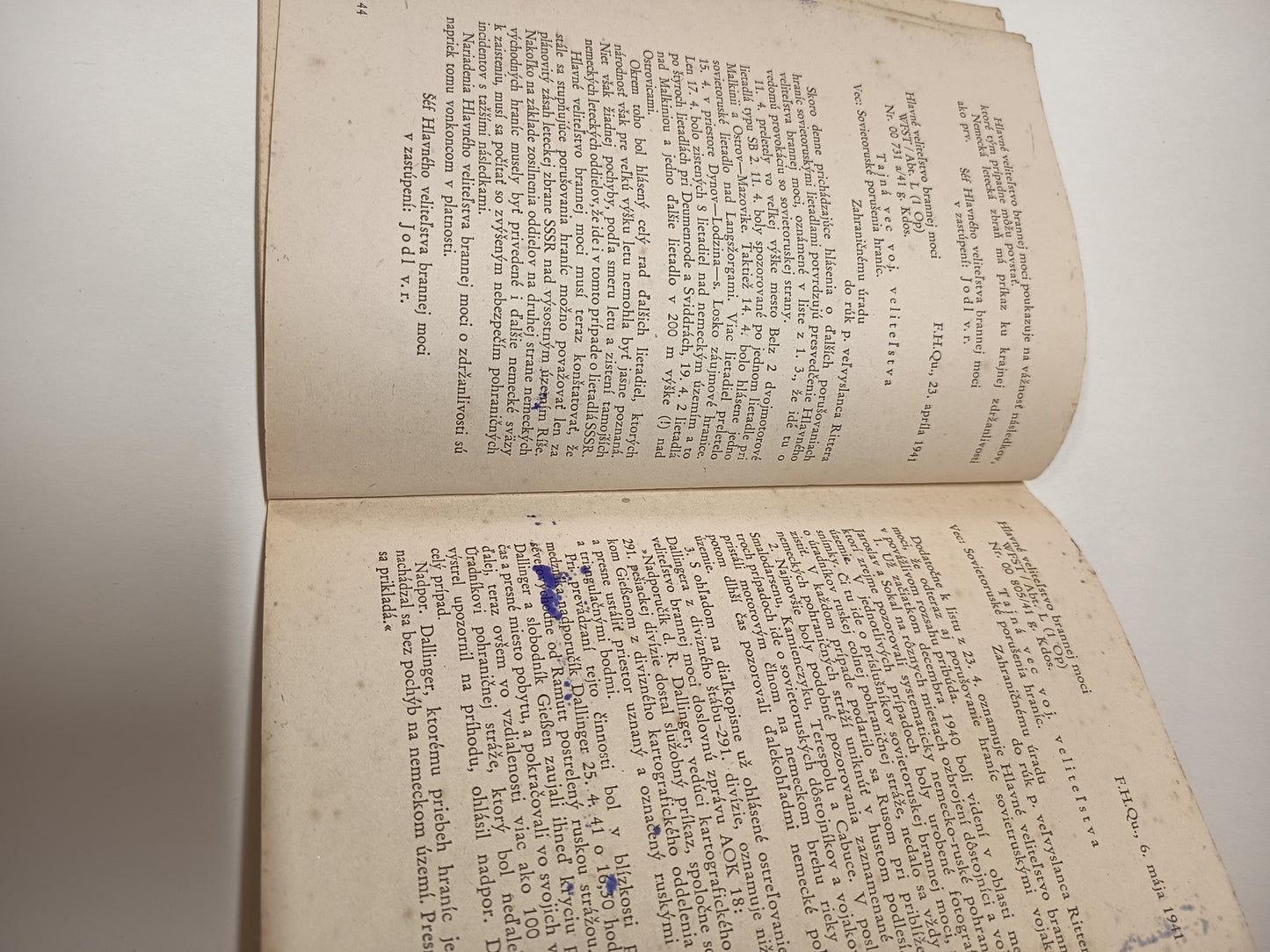 Predvolanie Führera k nemeckému národu a nóta zahraničného úradu sovietskej vláde s prílohami